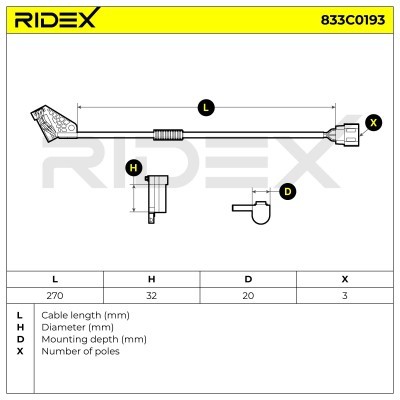 Impulsgeber, Kurbelwelle RIDEX 833C0193 833C0193 - foto 6