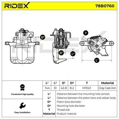 Bremssattel RIDEX 78B0760 78B0760 - foto 6