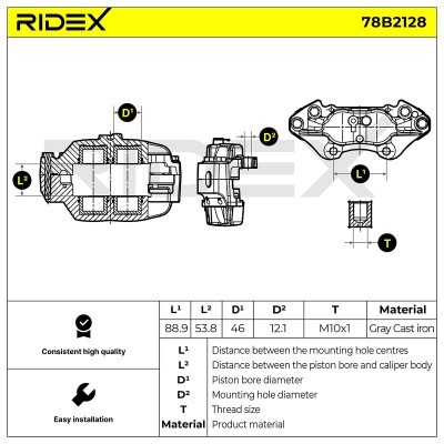 Bremssattel RIDEX 78B2128 78B2128 - foto 3