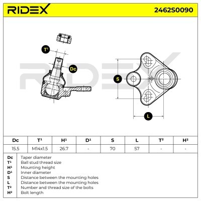 Traggelenk RIDEX 2462S0090 2462S0090 - foto 5