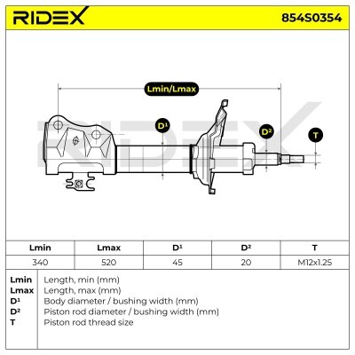 Stoßdämpfer RIDEX 854S0354 854S0354 - foto 9