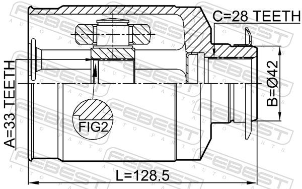 Gelenksatz, Antriebswelle FEBEST 2211-XM12RH 2211-XM12RH - foto 2