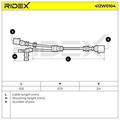 ABS Sensor RIDEX 412W0104 412W0104 - foto 6