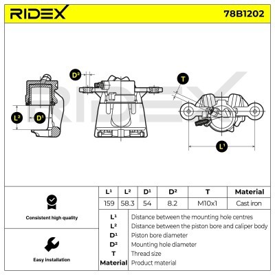 Bremssattel RIDEX 78B1202 78B1202 - foto 7