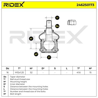 Traggelenk RIDEX 2462S0173 2462S0173 - foto 5