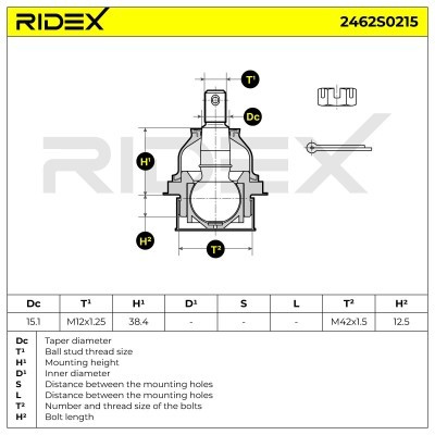 Traggelenk RIDEX 2462S0215 2462S0215 - foto 8