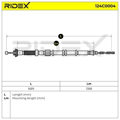 Seilzug, Feststellbremse RIDEX 124C0004 124C0004 - foto 6