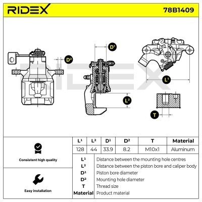 Bremssattel RIDEX 78B1409 78B1409 - foto 7