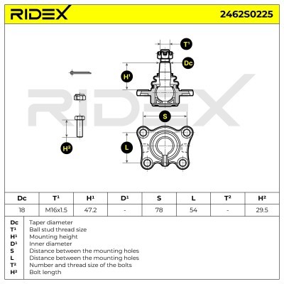 Traggelenk RIDEX 2462S0225 2462S0225 - foto 7