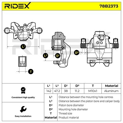 Bremssattel RIDEX 78B2373 78B2373 - foto 3
