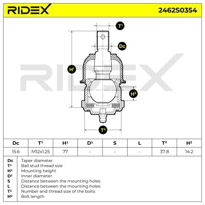 Traggelenk RIDEX 2462S0354 2462S0354 - foto 5