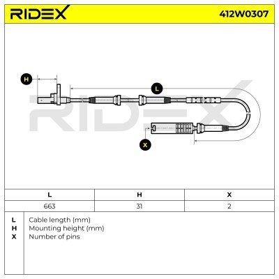 ABS Sensor RIDEX 412W0307 412W0307 - foto 6