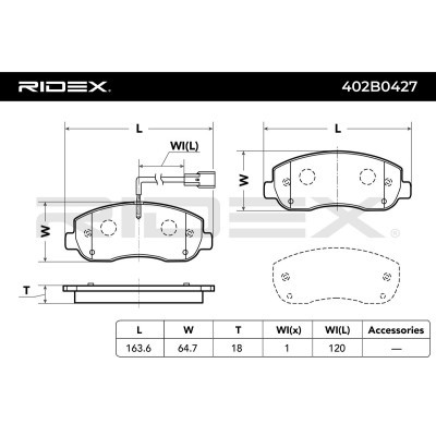 Bremsbeläge Satz RIDEX 402B0427 402B0427 - foto 3