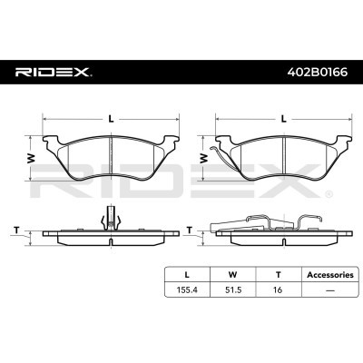 Bremsbeläge Satz RIDEX 402B0166 402B0166 - foto 3
