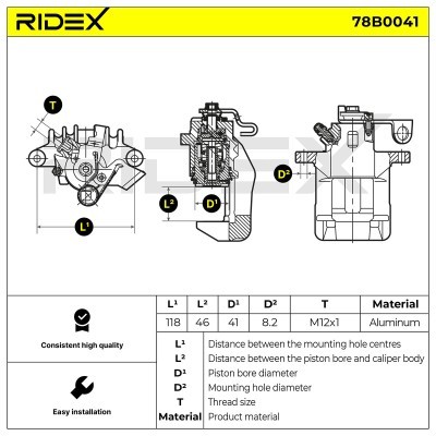 Bremssattel RIDEX 78B0041 78B0041 - foto 5
