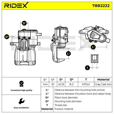 Bremssattel RIDEX 78B2222 78B2222 - foto 6