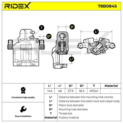 Bremssattel RIDEX 78B0845 78B0845 - foto 6