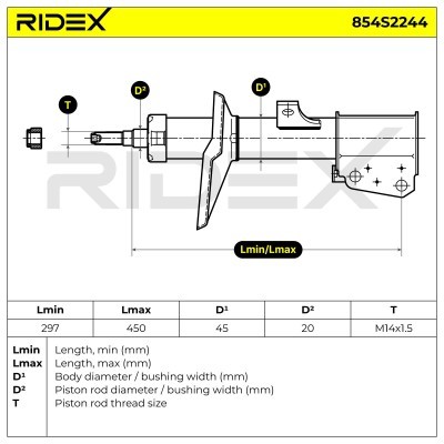 Stoßdämpfer RIDEX 854S2244 854S2244 - foto 9