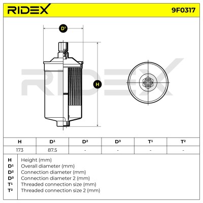 Kraftstofffilter RIDEX 9F0317 9F0317 - foto 8