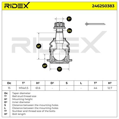 Traggelenk RIDEX 2462S0383 2462S0383 - foto 5