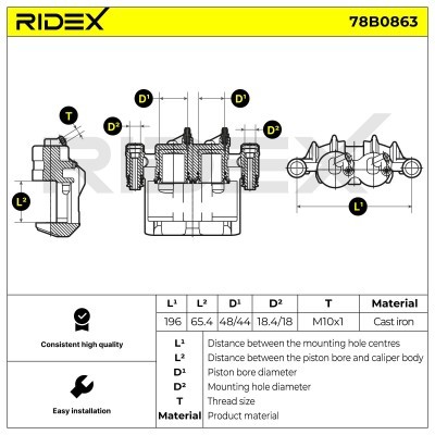 Bremssattel RIDEX 78B0863 78B0863 - foto 6