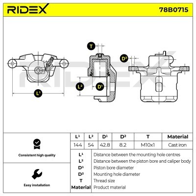 Bremssattel RIDEX 78B0715 78B0715 - foto 6