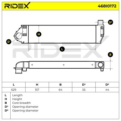 Ladeluftkühler RIDEX 468I0172 468I0172 - foto 7
