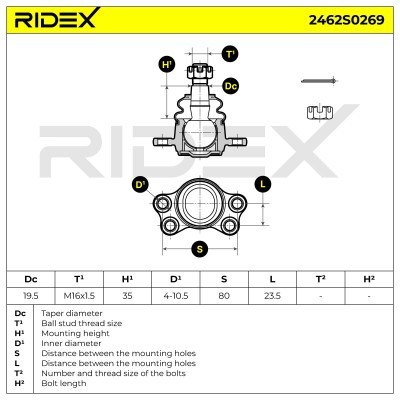 Traggelenk RIDEX 2462S0269 2462S0269 - foto 6
