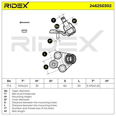 Traggelenk RIDEX 2462S0302 2462S0302 - foto 6