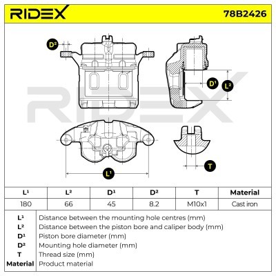 Bremssattel RIDEX 78B2426 78B2426 - foto 7