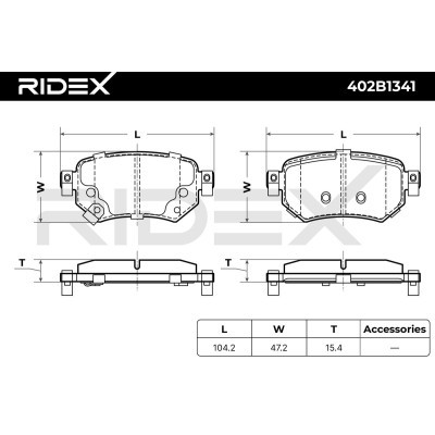 Bremsbeläge Satz RIDEX 402B1341 402B1341 - foto 6