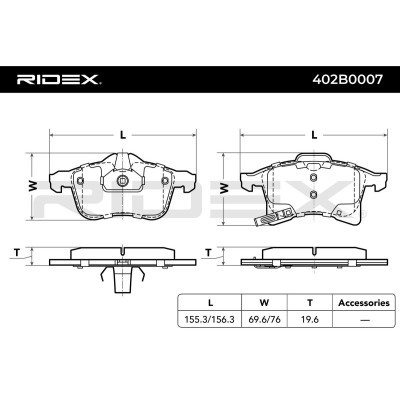 Bremsbeläge Satz RIDEX 402B0007 402B0007 - foto 3
