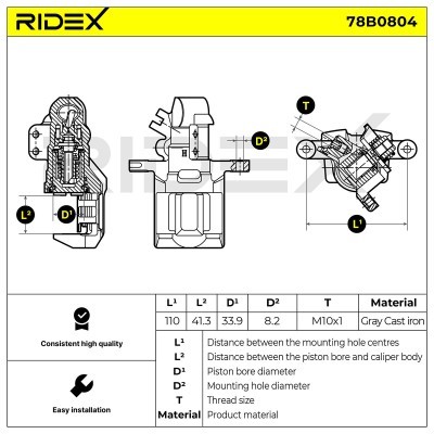Bremssattel RIDEX 78B0804 78B0804 - foto 5