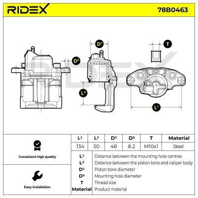 Bremssattel RIDEX 78B0463 78B0463 - foto 5