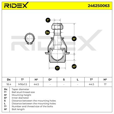 Traggelenk RIDEX 2462S0063 2462S0063 - foto 6