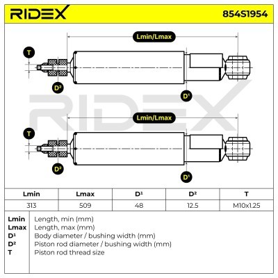 Stoßdämpfer RIDEX 854S1954 854S1954 - foto 5