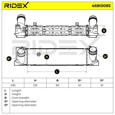 Ladeluftkühler RIDEX 468I0085 468I0085 - foto 5