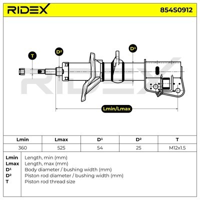 Stoßdämpfer RIDEX 854S0912 854S0912 - foto 7