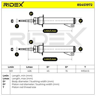 Stoßdämpfer RIDEX 854S1972 854S1972 - foto 4