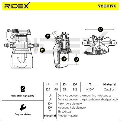 Bremssattel RIDEX 78B0176 78B0176 - foto 4