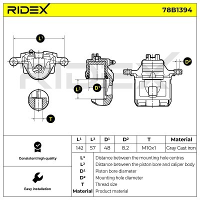 Bremssattel RIDEX 78B1394 78B1394 - foto 5