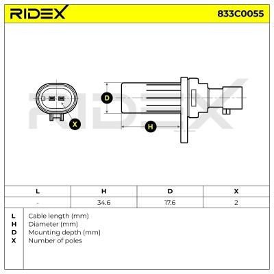 Impulsgeber, Kurbelwelle RIDEX 833C0055 833C0055 - foto 6