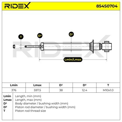 Stoßdämpfer RIDEX 854S0704 854S0704 - foto 9