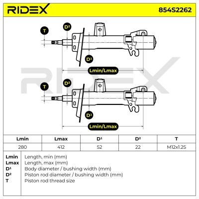 Stoßdämpfer RIDEX 854S2262 854S2262 - foto 6