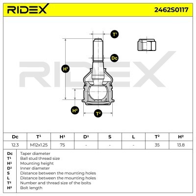 Traggelenk RIDEX 2462S0117 2462S0117 - foto 3