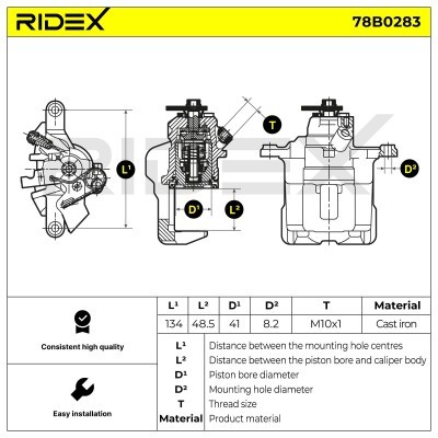 Bremssattel RIDEX 78B0283 78B0283 - foto 5