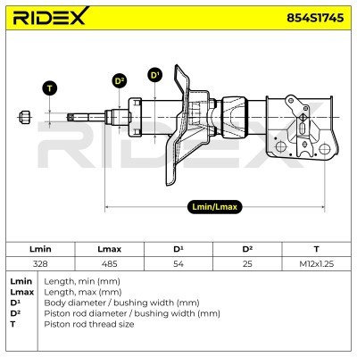 Stoßdämpfer RIDEX 854S1745 854S1745 - foto 5