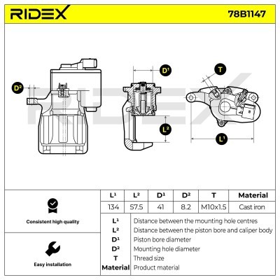 Bremssattel RIDEX 78B1147 78B1147 - foto 6