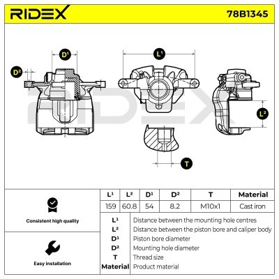 Bremssattel RIDEX 78B1345 78B1345 - foto 6