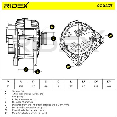 Generator RIDEX 4G0437 4G0437 - foto 6